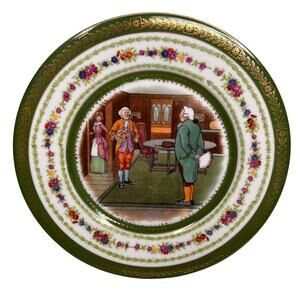 The Rivals by Victor Venner Porcelain Plate Vintage Imperial Crown China Austria